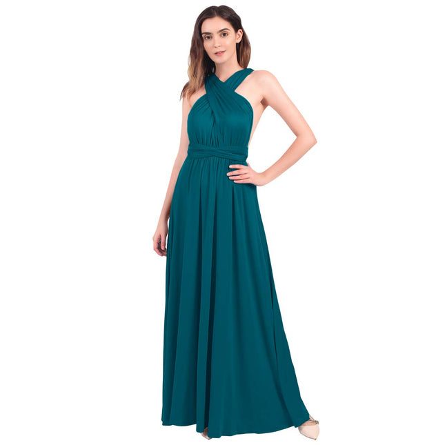 Womens Sexy Convertible Multi Way Wrap Transformer Solid Cocktail Off Shoulder Wedding Bridesmaid Evening Long Maxi Dress Floor Length Bandage Pageant Prom Ball Gowns