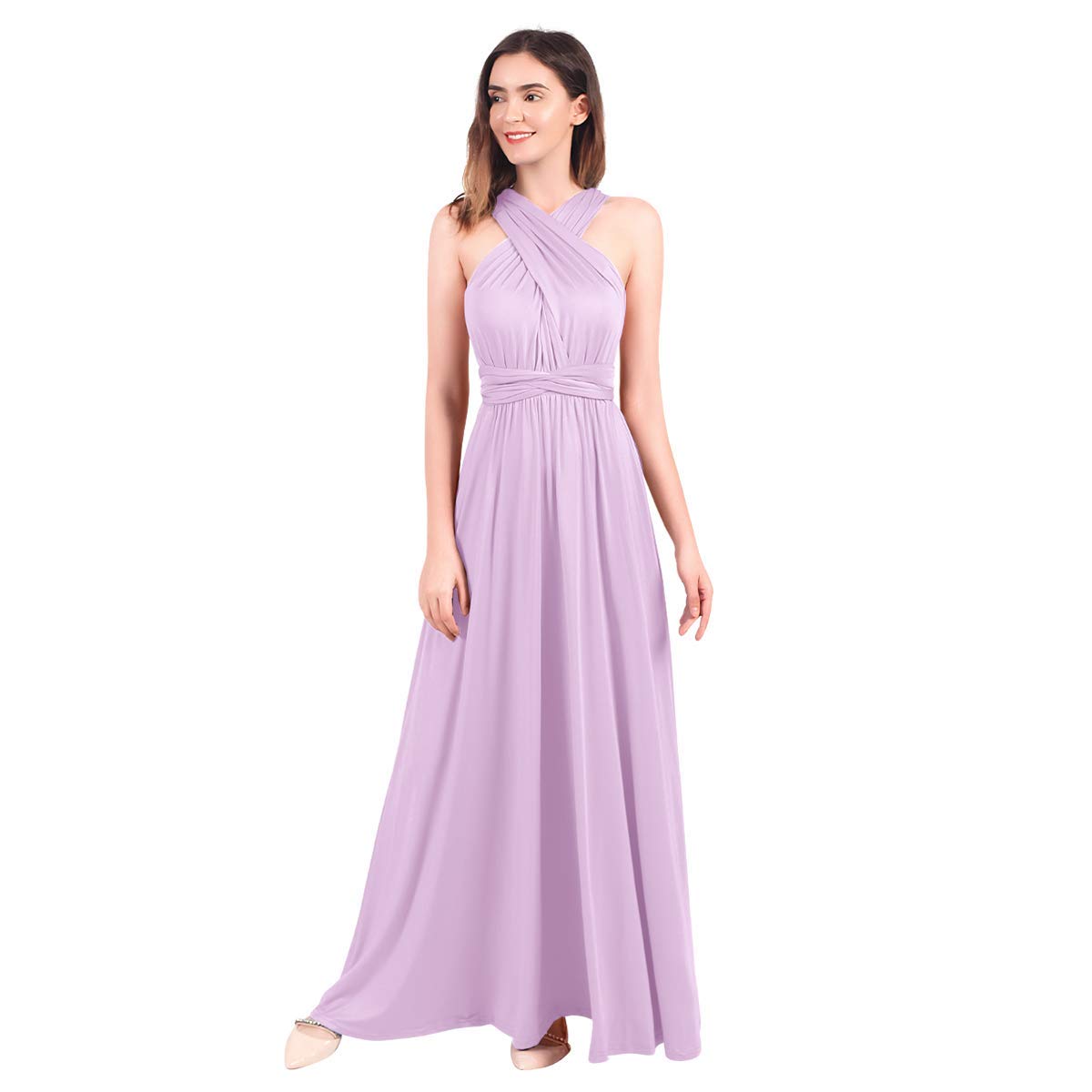 Womens Sexy Convertible Multi Way Wrap Transformer Solid Cocktail Off Shoulder Wedding Bridesmaid Evening Long Maxi Dress Floor Length Bandage Pageant Prom Ball Gowns