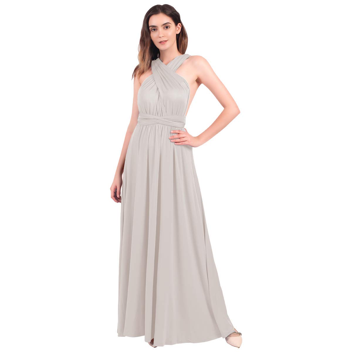 Womens Sexy Convertible Multi Way Wrap Transformer Solid Cocktail Off Shoulder Wedding Bridesmaid Evening Long Maxi Dress Floor Length Bandage Pageant Prom Ball Gowns