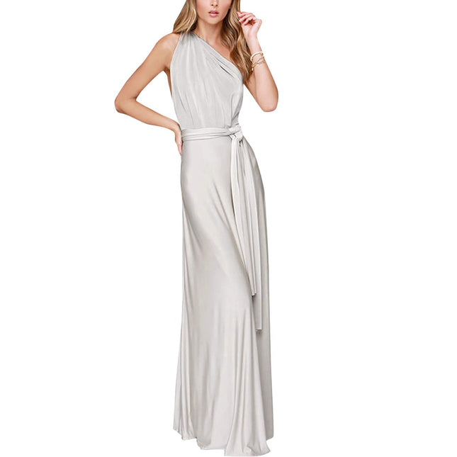 Womens Sexy Convertible Multi Way Wrap Transformer Solid Cocktail Off Shoulder Wedding Bridesmaid Evening Long Maxi Dress Floor Length Bandage Pageant Prom Ball Gowns