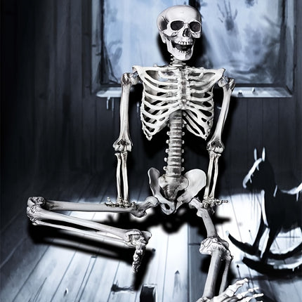 Life-Size 67" Movable Skeleton Decoration - Perfect for Halloween, Haunted Houses & Themed Parties - Durable Plastic, Realistic Design