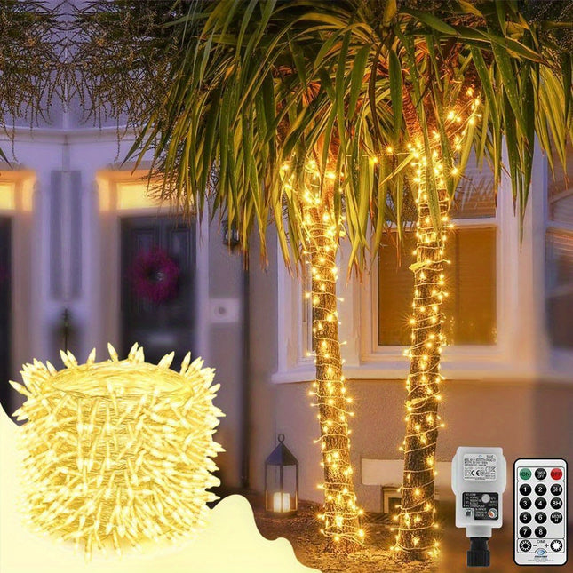 100M Long Lights Outdoor Fairy Lights Plug in, 800LED String Lights Indoor for Room, Diamond LED Shape Garden Tree Lights with Remote Timer, 10M Lead Wire