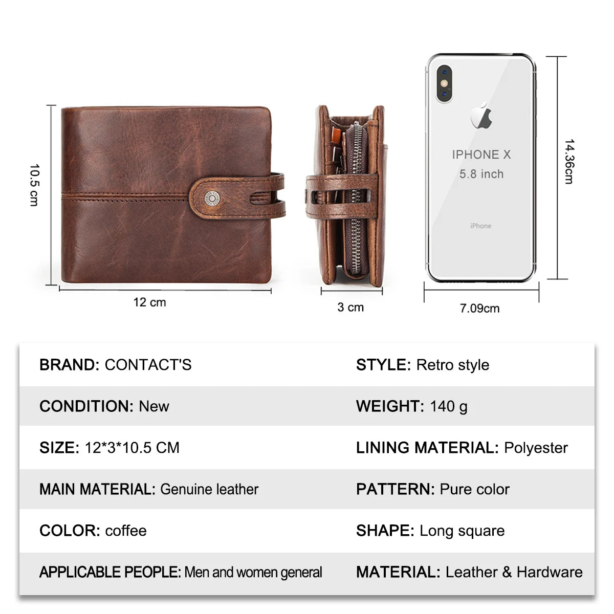 CONTACT'S Casual Men Wallets Crazy Horse Leather Short Coin Purse Hasp Design Wallet Cow Leather Clutch Wallets Male Carteiras