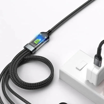 3 In 1 100w Transparent Fast Charging Cable Type C Usb Micro For Iphone Samsung Huawei Xiaomi Pilot Lamp Charger Usb C 6A