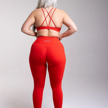 Active Red  Leggings with Pockets