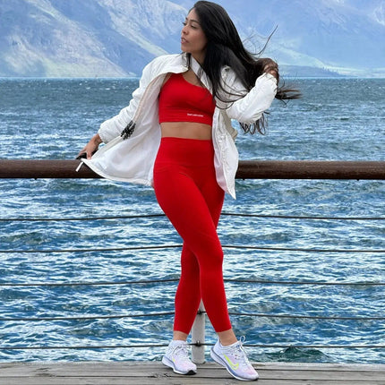 Active Red  Leggings with Pockets