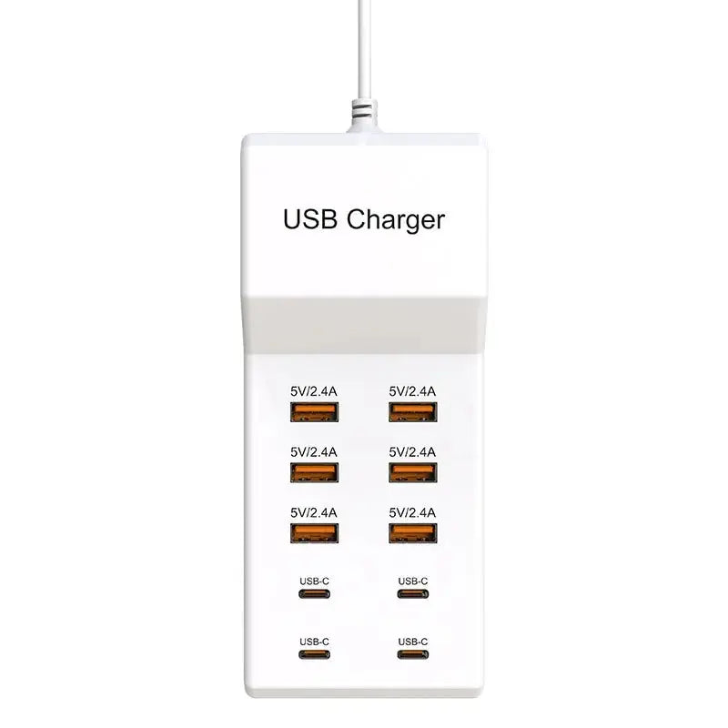 USB Charger Station,10-Port 50W Multiple USB Charging Station Multi Ports USB Charger Charging for Tablet Laptop Computer