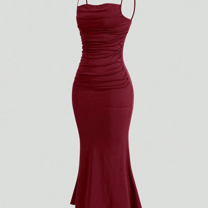 Mia Muse All Seasons Women's Dresses Elegant Party Fitting Slim Spaghetti Strap Mermaid Hem Maxi Fashion Party Dresses