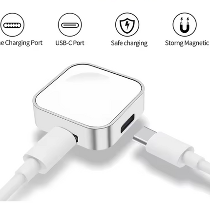 Portable Wireless Apple Watch Charger – Type-C & 8-Pin Dual Interface Fast Charging Dock for Apple Watch Ultra, SE & Series 1–9