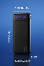 10000mAh Portable Power Bank – Dual USB Output, Fast Charging 5V/2.1A USB Charger with LED Digital Display, Type-C/Micro Input – Compatible with iOS & Android Devices