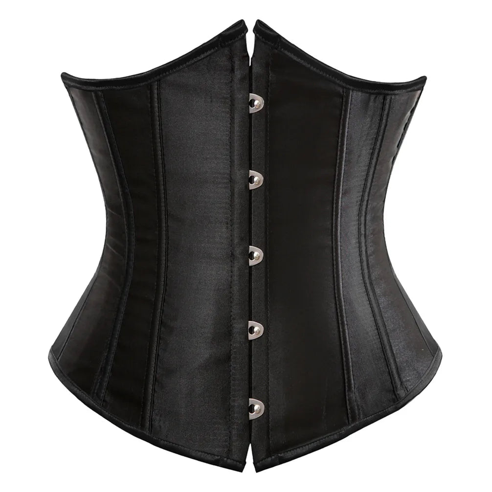 Underbust Corset Sexy Waist Slimming Corset Bustiers Body Shaper for Women Steampunk Lace-up Corset Belt Waist Trainer