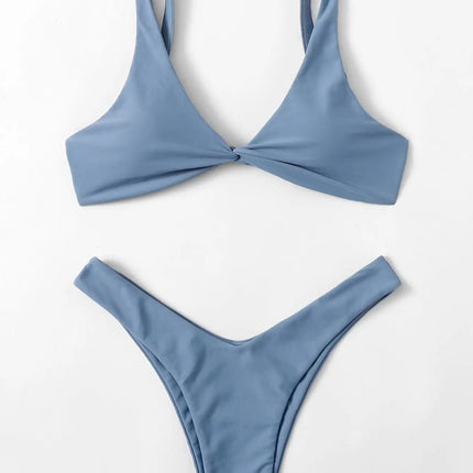 ZTVitality Solid Tie Sexy Bikini 2021 Hot Sale Padded Bra High Leg Bandage Push Up Bikini Set Brazilian Swimsuit Women Swimwear