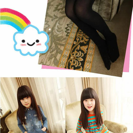 Girls Ballet Dance Pantyhose Children A Thin Section Fashion Velvet Tights Baby Solid Black White Stockings For 0-15Y Kids CN