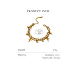Yhpup Stainless Steel Cross Layered Bracelet for Women Charm Metal 14 K Plated Trendy Golden Wrist Unique Design Jewelry брелок