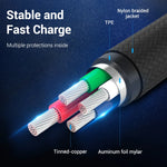 Vention Micro USB Cable 3A  Nylon Fast Charger USB Type C Data Cable for Samsung Xiaomi LG Android Micro USB Mobile Phone Cables