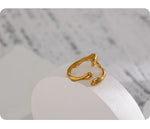 Yhpup 316L Stainless Steel Ring New Design Metalic 18 K PVD Plated Jewelry Trendy Opening Ring бижутерия для женщин Gift