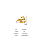 Yhpup 316L Stainless Steel Ring New Design Metalic 18 K PVD Plated Jewelry Trendy Opening Ring бижутерия для женщин Gift