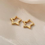 Luxury Star Pendientes Earrings For Women Girl Stainless Steel Minimalist Hoop Piercing 2024 New In y2k Jewelry aretes de mujer