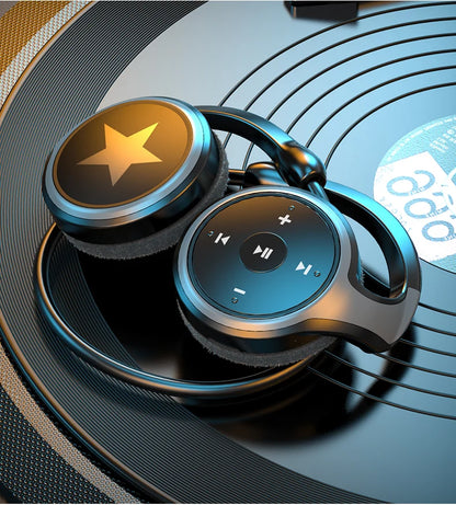 Wireless Headphones Bluetooth MP3 Player Headsets FM Radio On-Ear Comfort TF Card Slot Sport Wireless Earphones with Microphones