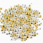 JHNBY Gold Plated Metal beads 2/3/4/5/6/8MM Round Iron Spacer Loose Beads For Jewelry Bracelets Necklace Making DIY Accessories