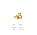 Yhpup 316L Stainless Steel Ring New Design Metalic 18 K PVD Plated Jewelry Trendy Opening Ring бижутерия для женщин Gift