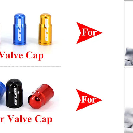 2pcs GUB Aluminum CNC Bicycle Tire Valve Cap MTB Road Bike Tube Tyre Gas Nozzle Cover for AV FV Schrader Presta Valve Dustproof