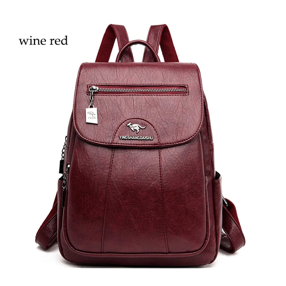 5 Color Women Soft Leather Backpacks Vintage Female Shoulder Bags Sac a Dos Casual Travel Ladies Bagpack Mochilas School Bags