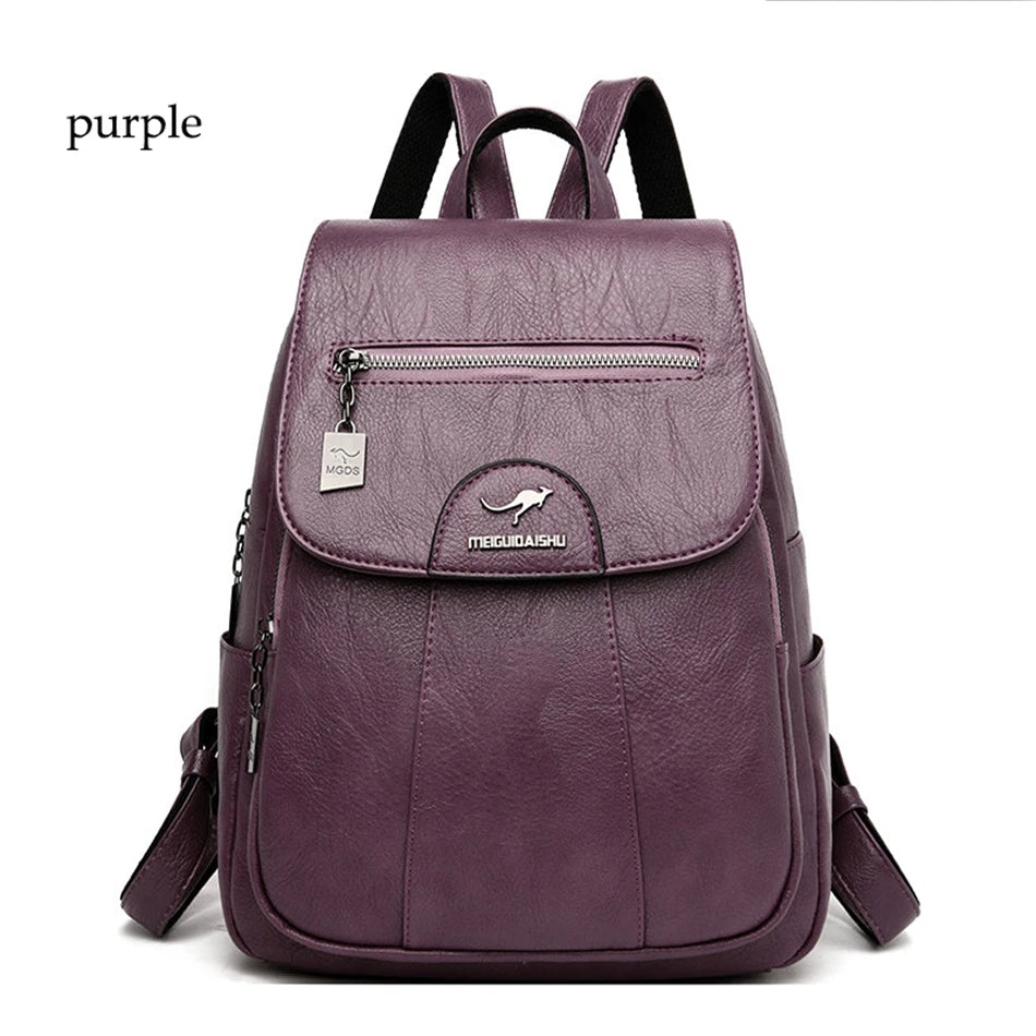 5 Color Women Soft Leather Backpacks Vintage Female Shoulder Bags Sac a Dos Casual Travel Ladies Bagpack Mochilas School Bags