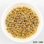 JHNBY Gold Plated Metal beads 2/3/4/5/6/8MM Round Iron Spacer Loose Beads For Jewelry Bracelets Necklace Making DIY Accessories