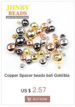 JHNBY Gold Plated Metal beads 2/3/4/5/6/8MM Round Iron Spacer Loose Beads For Jewelry Bracelets Necklace Making DIY Accessories