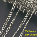 1meter Stainless Steel Necklace Chain for Jewelry Making DIY 1:3 NK Rolo Cable Link Curb Chains Thick Chain Bracelet Accessories