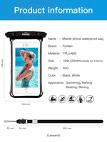FONKEN Full View Waterproof Case for Phone Underwater Snow Rainforest Transparent Dry Bag Swimming Pouch Big Mobile Phone Covers
