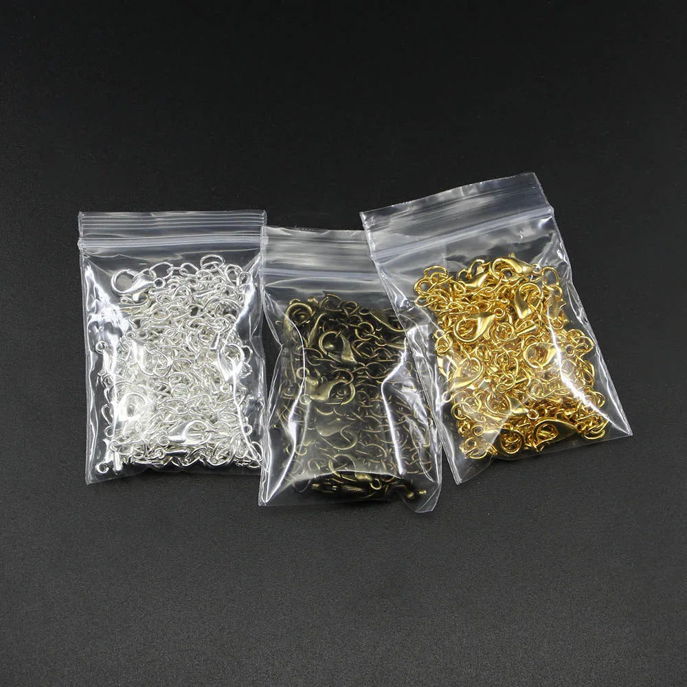 10pcs/lot 50 70mm Tone Extended Extension Tail Chain Lobster Clasps Connector For DIY Bracelet Necklace Jewelry Making Findings