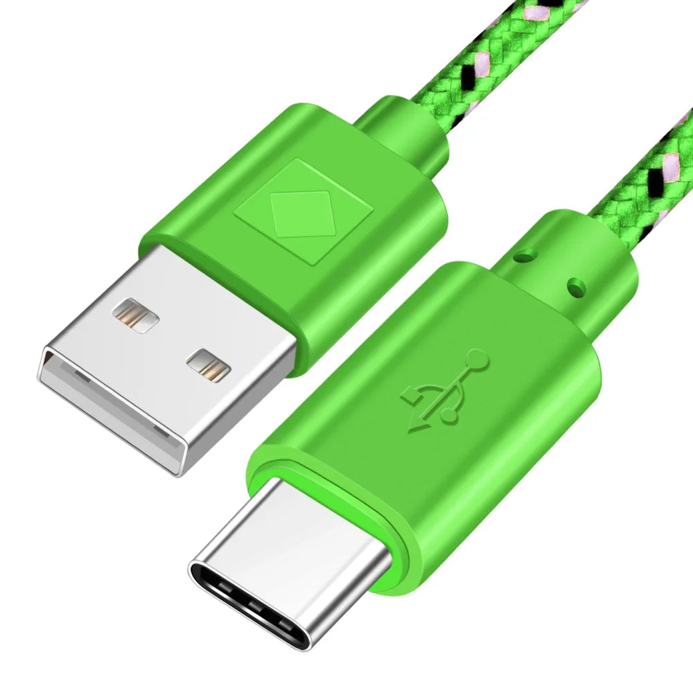 OLAF Nylon Braided USB Type C Cable 1M 2M 3M Data Sync Fast Charging USB C Cable For Samsung S9 S10 Xiaomi mi9 mi8 Huawei Type-c