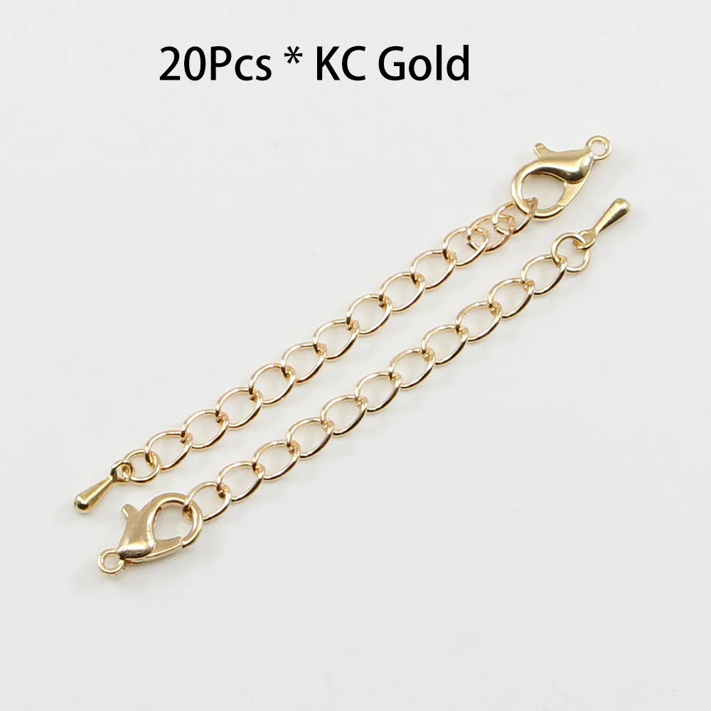 10pcs/lot 50 70mm Tone Extended Extension Tail Chain Lobster Clasps Connector For DIY Bracelet Necklace Jewelry Making Findings