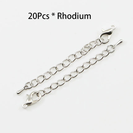 10pcs/lot 50 70mm Tone Extended Extension Tail Chain Lobster Clasps Connector For DIY Bracelet Necklace Jewelry Making Findings