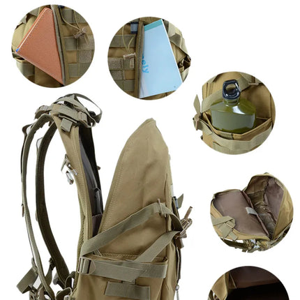 40L Camping Backpack Men's Bag Travel Bags Tactical Molle Climbing Rucksack Hiking Outdoor Reflective Shoulder Fishing Bag