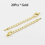 10pcs/lot 50 70mm Tone Extended Extension Tail Chain Lobster Clasps Connector For DIY Bracelet Necklace Jewelry Making Findings