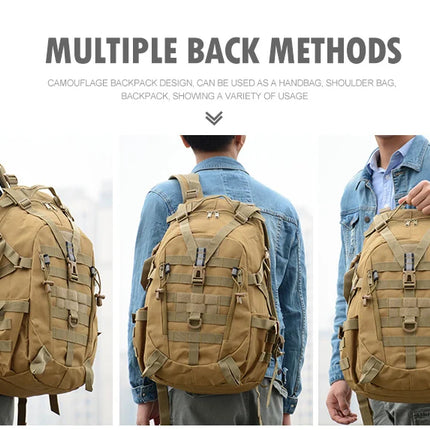 40L Camping Backpack Men's Bag Travel Bags Tactical Molle Climbing Rucksack Hiking Outdoor Reflective Shoulder Fishing Bag