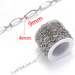 1meter Stainless Steel Necklace Chain for Jewelry Making DIY 1:3 NK Rolo Cable Link Curb Chains Thick Chain Bracelet Accessories