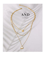 Yhpup Bohemian Round Pendant Stainless Steel Necklace Chain Exquisite Metal Texture Collar Women Necklace бижутерия Office Gift