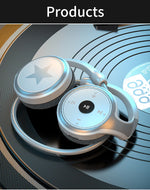 Wireless Headphones Bluetooth MP3 Player Headsets FM Radio On-Ear Comfort TF Card Slot Sport Wireless Earphones with Microphones