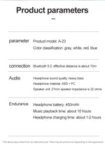 Wireless Headphones Bluetooth MP3 Player Headsets FM Radio On-Ear Comfort TF Card Slot Sport Wireless Earphones with Microphones