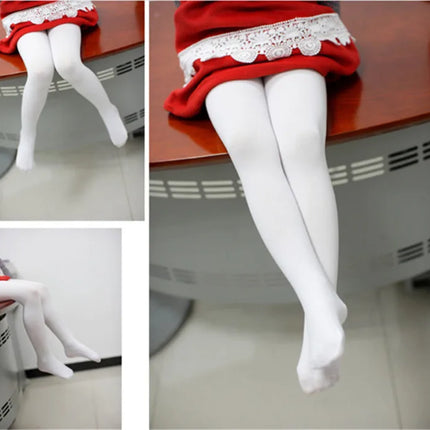Girls Ballet Dance Pantyhose Children A Thin Section Fashion Velvet Tights Baby Solid Black White Stockings For 0-15Y Kids CN