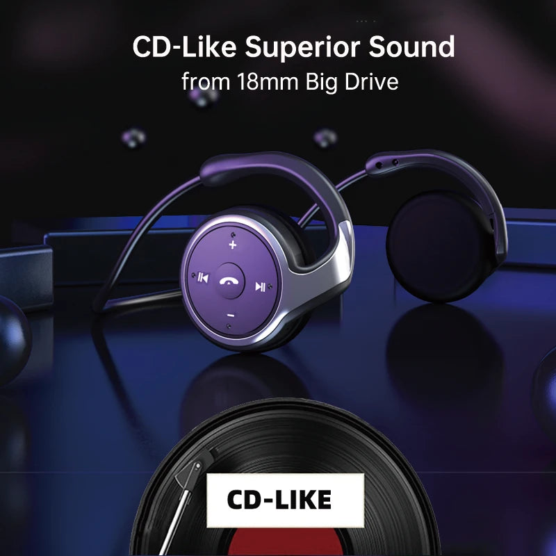 A6 Small Bluetooth Headphones Wrap Around Head Comfortable Wireless Headphones Foldable Bluetooth Headsets with Microphone Purse