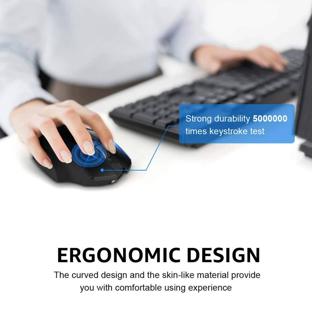 Bluetooth Compatible Mouse Rechargeable 2.4G INPHIC PM6 Wireless Mouse Office Mute Support PC Laptop Tablet Smartphone Universal