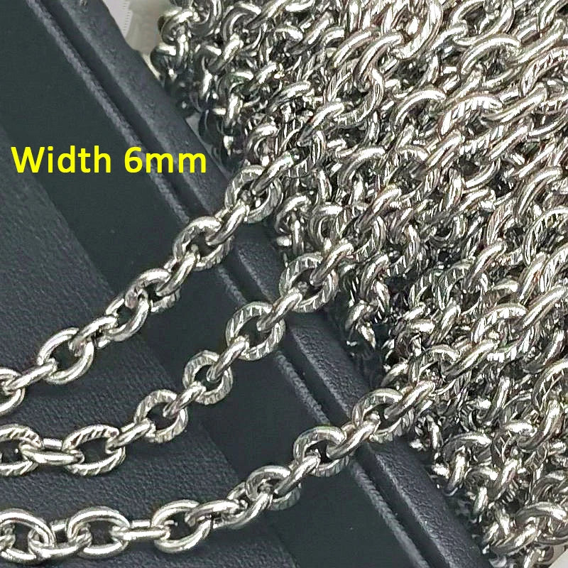 1meter Stainless Steel Necklace Chain for Jewelry Making DIY 1:3 NK Rolo Cable Link Curb Chains Thick Chain Bracelet Accessories