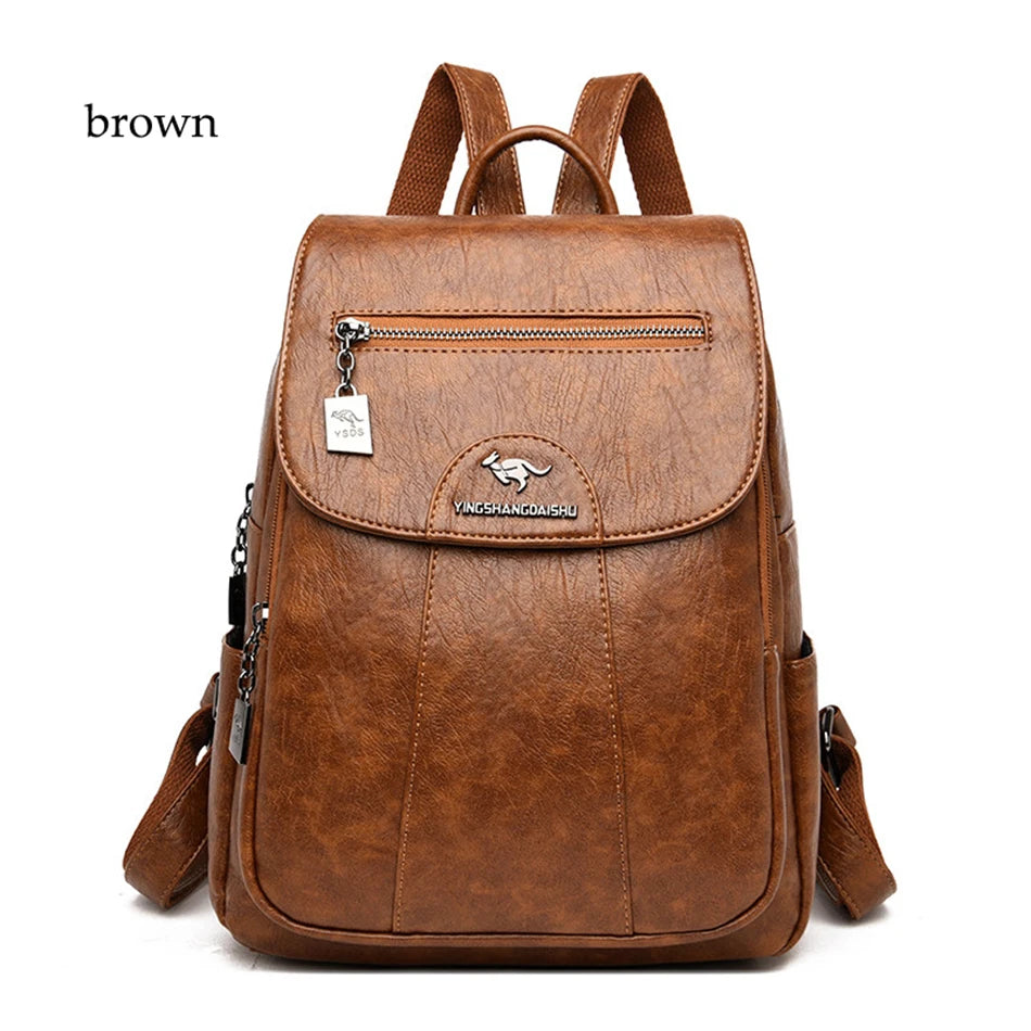 5 Color Women Soft Leather Backpacks Vintage Female Shoulder Bags Sac a Dos Casual Travel Ladies Bagpack Mochilas School Bags