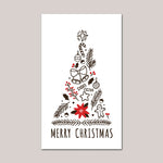 30Pcs Merry Christmas Gift Cards Greeting Card Christmas Tree Stickers Cute Design For 2022 New Year Gift decoration card