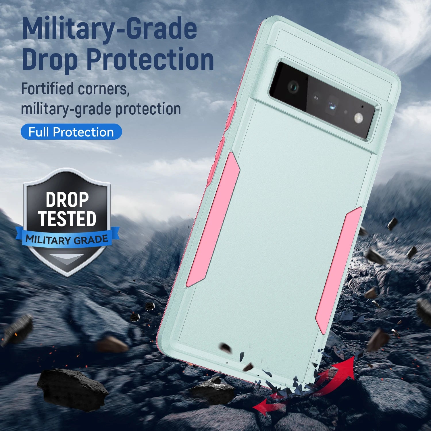 Heavy Duty Rugged Armor Shockproof Case For Google Pixel 8 7 6 Pro 6A 7A 8A Soft TPU Hard Plastic Protective Back Cover Fundas